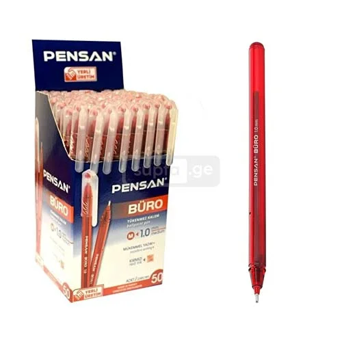 PENSAN-პენსანი საწერი კალამი წითელი 1*25ც